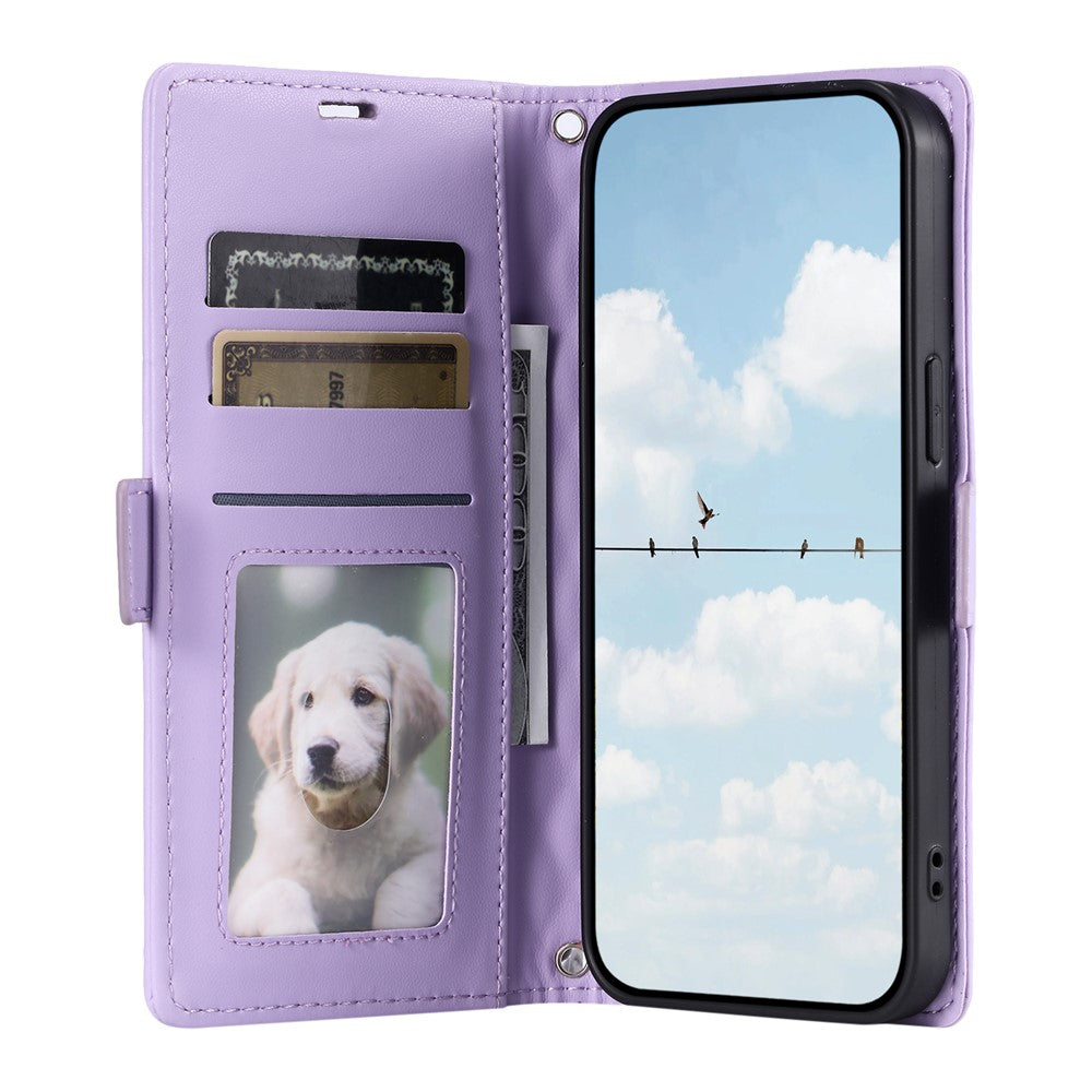 For Motorola Edge 70 5G Leather Case Rhombus Texture Wallet Stand Phone Cover with Wrist Strap - Purple