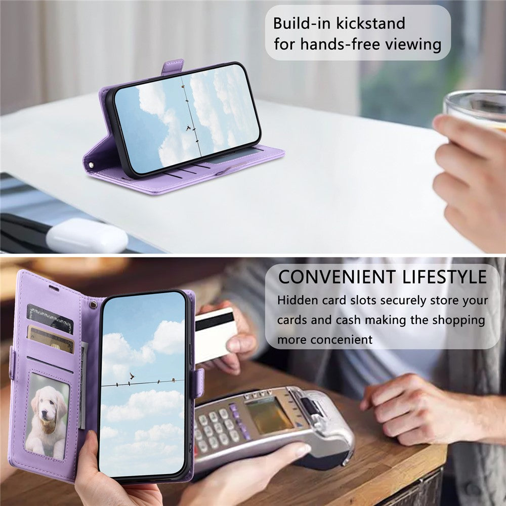 For Motorola Edge 70 5G Leather Case Rhombus Texture Wallet Stand Phone Cover with Wrist Strap - Purple
