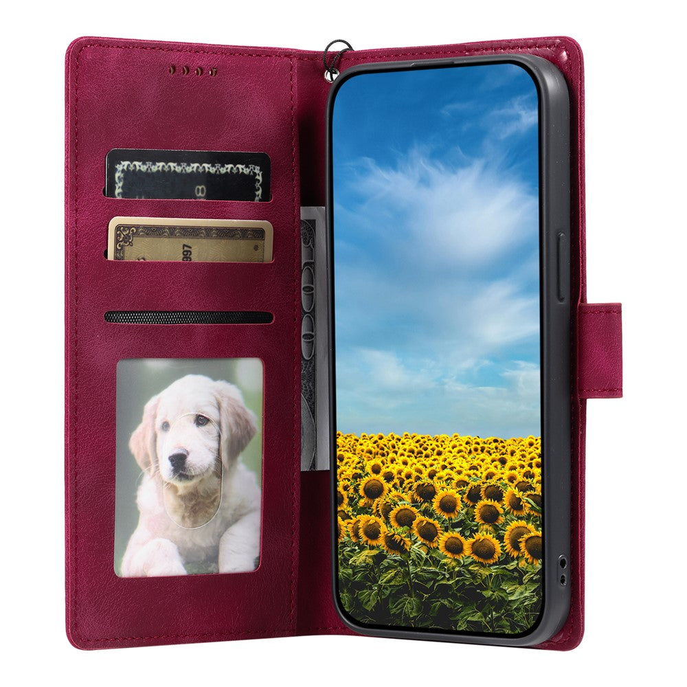 For Motorola Edge 70 5G Case Imprinted Totem Skin Feel Wallet Leather Phone Cover with Hand Strap - Rose