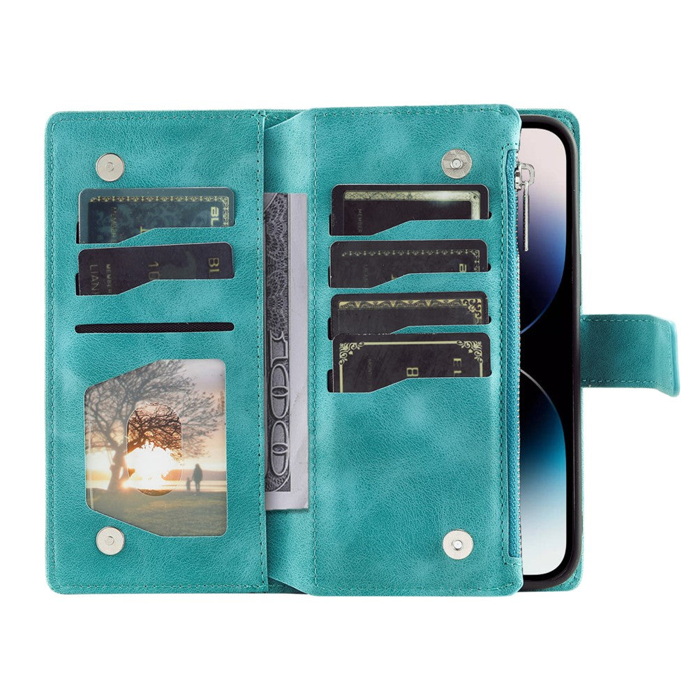 For Motorola Edge 70 5G Wallet Case Mandala Flower Pattern PU Leather Phone Cover with Wrist Strap - Mint Green