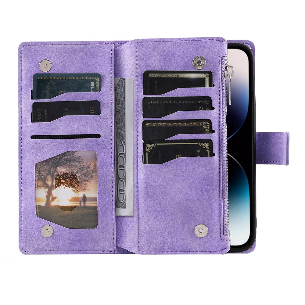 For Motorola Edge 70 5G Wallet Case Mandala Flower Pattern PU Leather Phone Cover with Wrist Strap - Purple