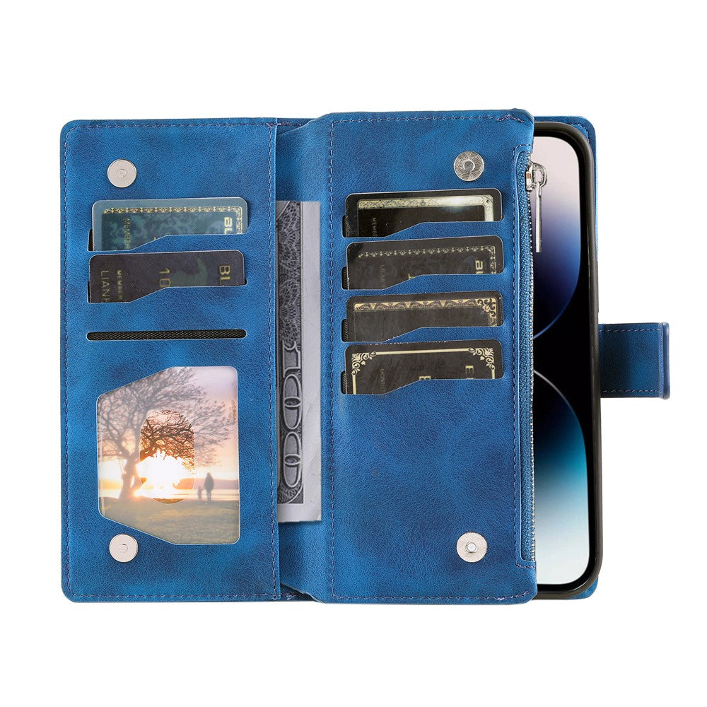 For Motorola Edge 70 5G Wallet Case Mandala Flower Pattern PU Leather Phone Cover with Wrist Strap - Blue