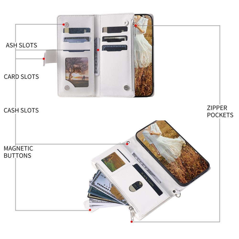 For Motorola Edge 70 5G Wallet Case Rhombus Stitching Line PU Leather Phone Cover with Wrist Strap - White