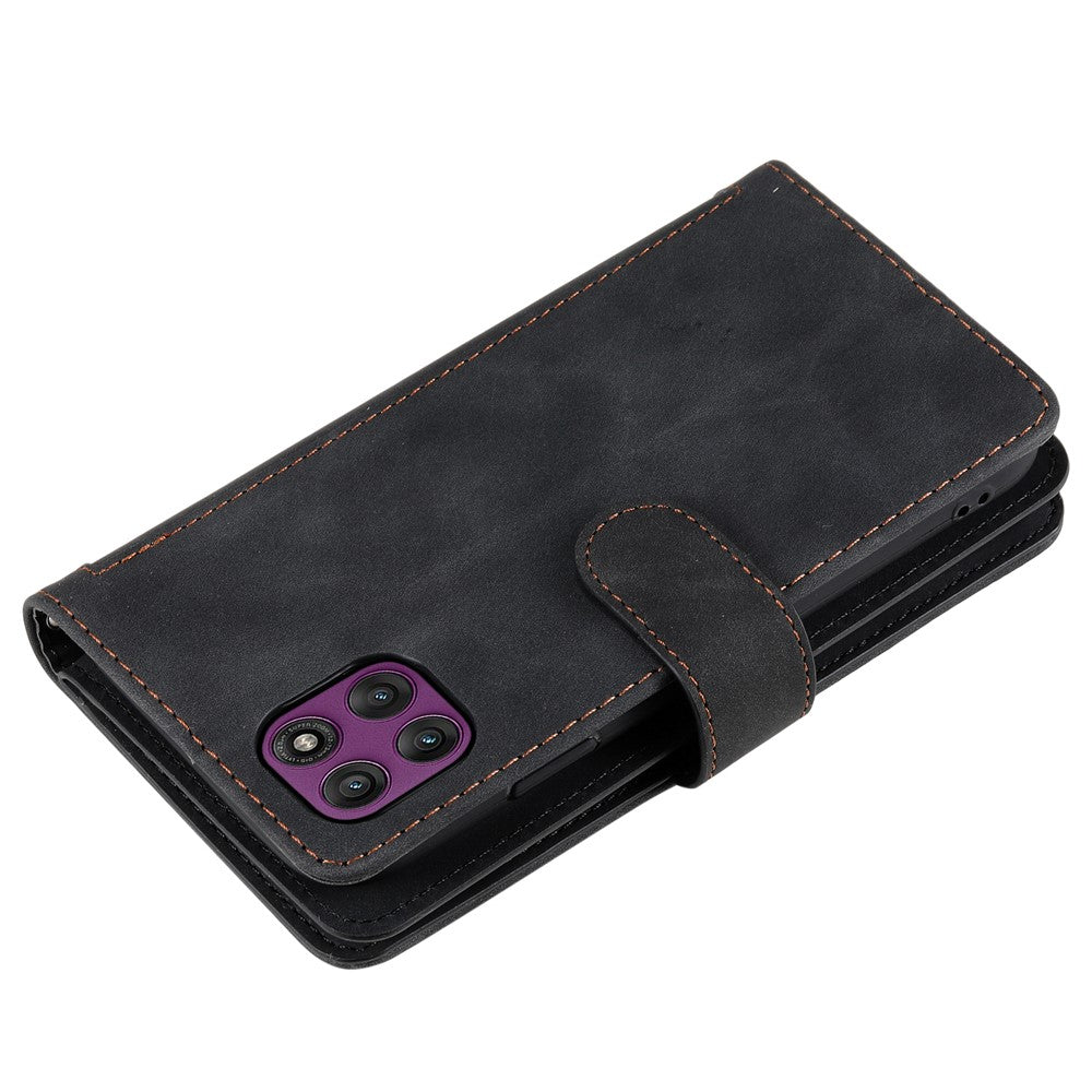For Motorola Edge 70 5G Case 9 Card Slots Zipper Wallet PU Leather Phone Cover with Wrist Strap - Black