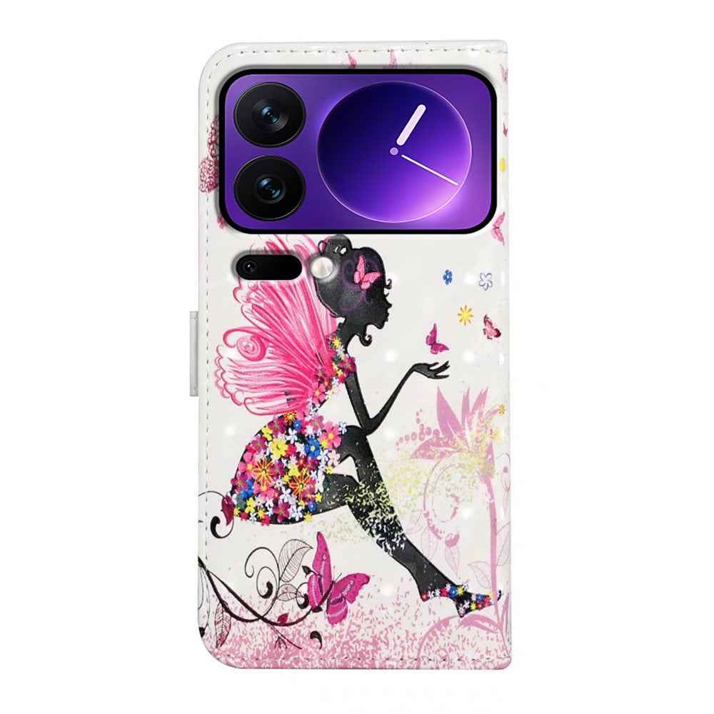 Phone Case For Xiaomi 17 Pro 3D Creative Pattern PU Leather Stand Cover - Girl
