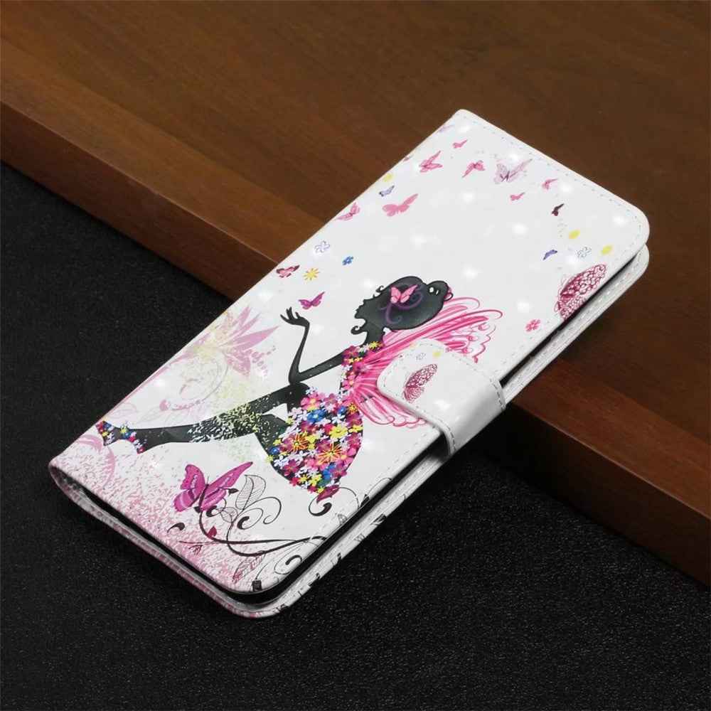 Phone Case For Xiaomi 17 Pro 3D Creative Pattern PU Leather Stand Cover - Girl