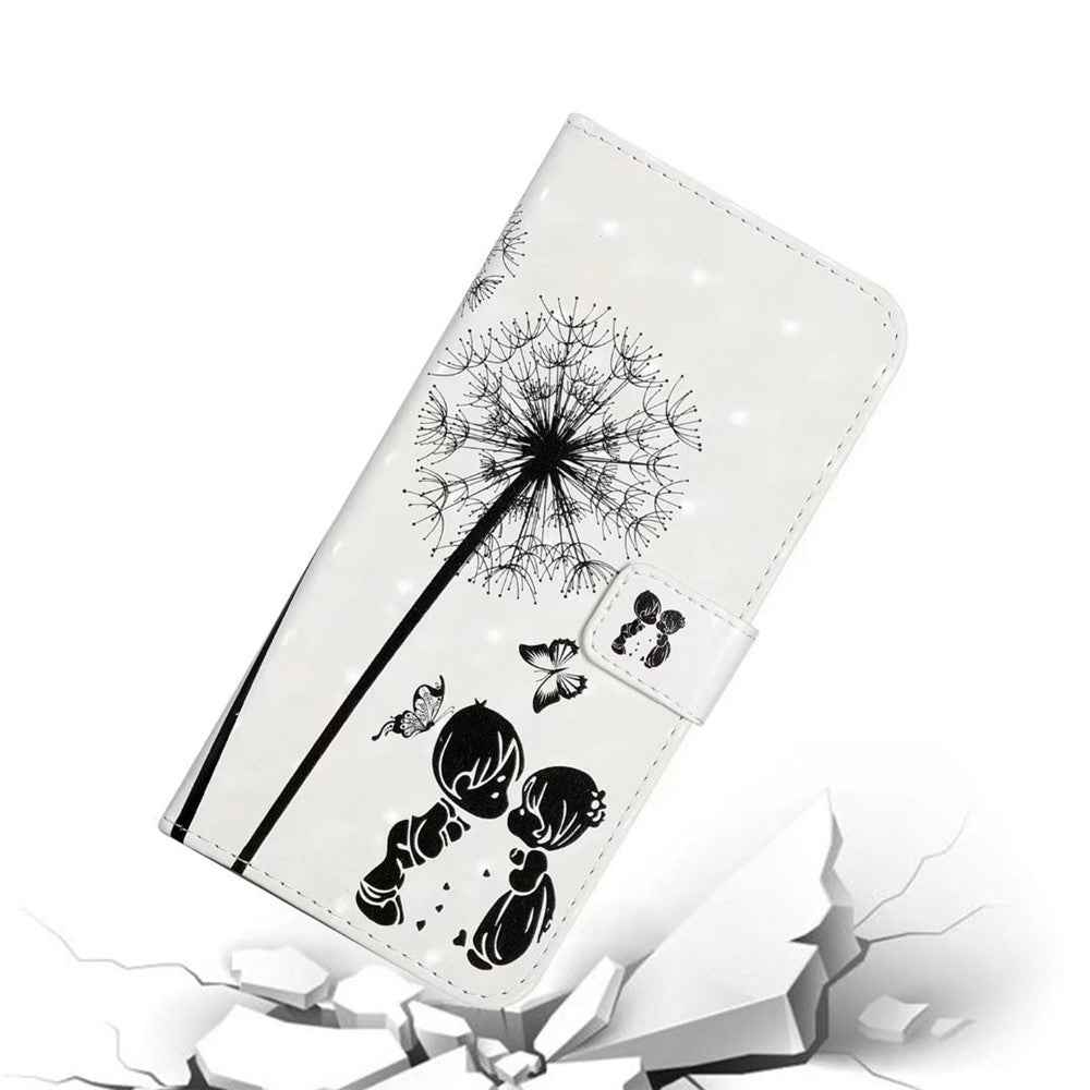Phone Case For Xiaomi 17 Pro 3D Creative Pattern PU Leather Stand Cover - Kids and Dandelion