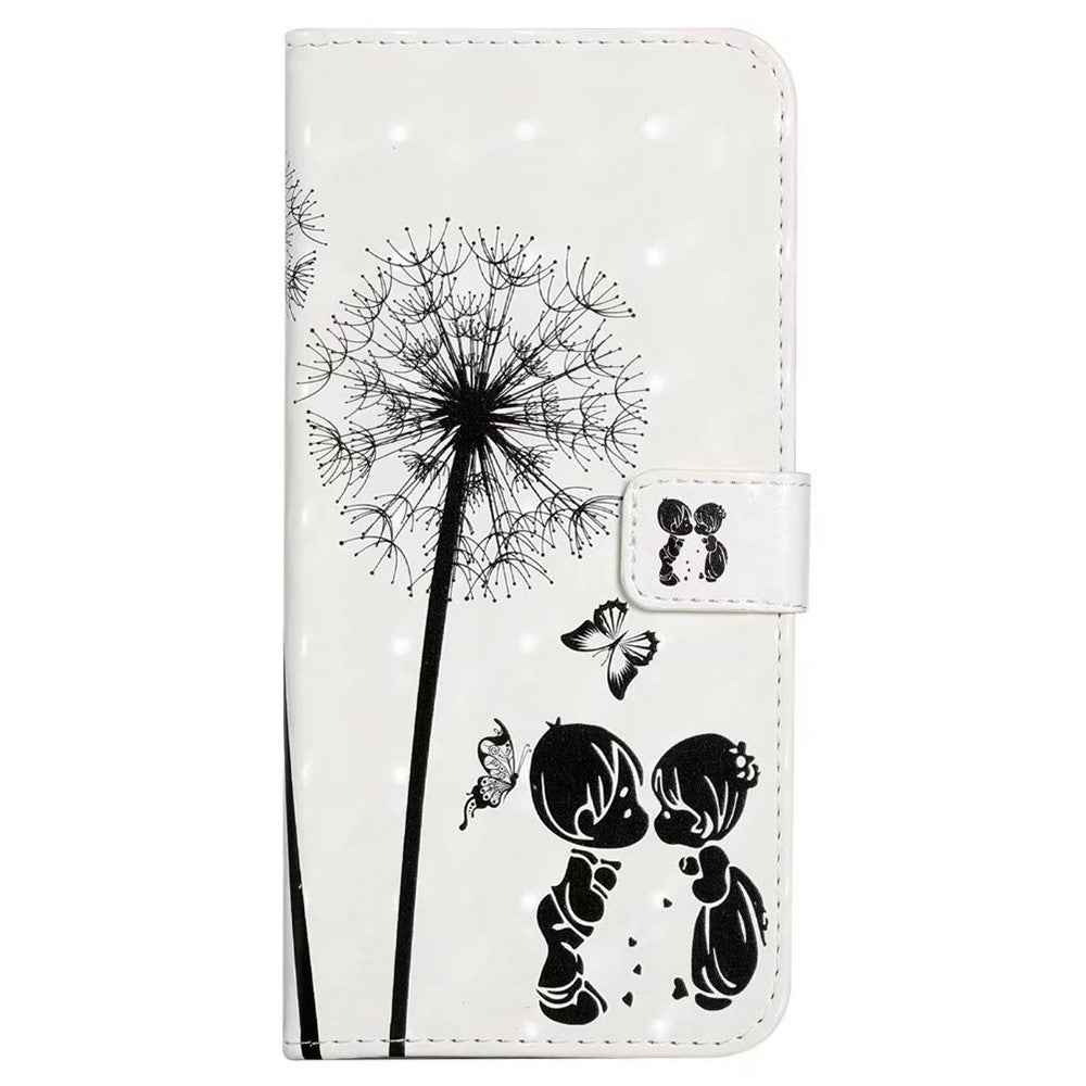 Phone Case For Xiaomi 17 Pro 3D Creative Pattern PU Leather Stand Cover - Kids and Dandelion