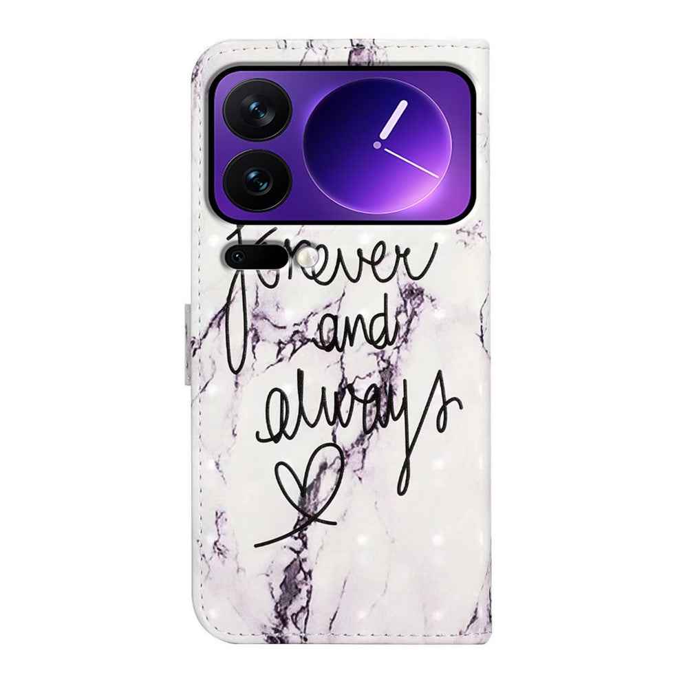 Phone Case For Xiaomi 17 Pro 3D Creative Pattern PU Leather Stand Cover - Forever and Always