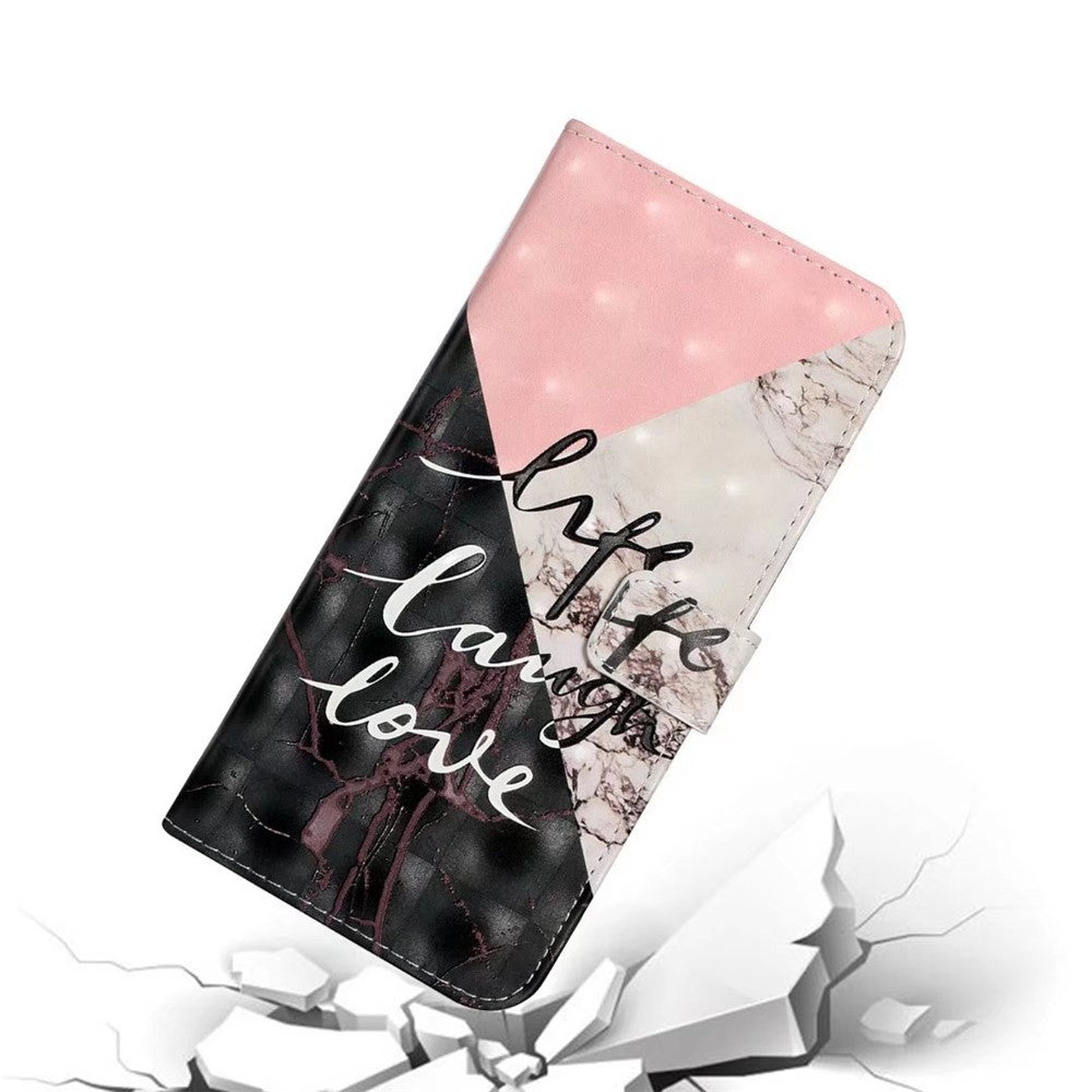 Phone Case For Xiaomi 17 Pro Max 3D Creative Pattern PU Leather Stand Cover - Tri-Color Marble