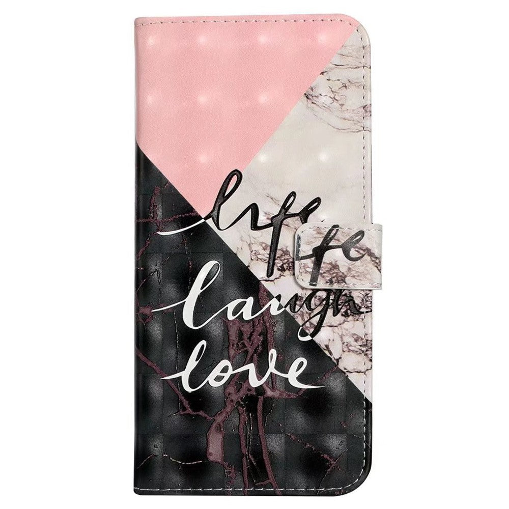 Phone Case For Xiaomi 17 Pro Max 3D Creative Pattern PU Leather Stand Cover - Tri-Color Marble