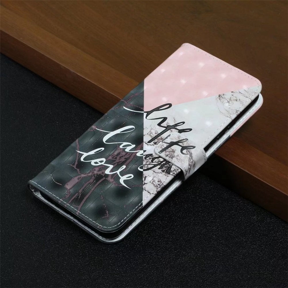 Phone Case For Xiaomi 17 Pro Max 3D Creative Pattern PU Leather Stand Cover - Tri-Color Marble