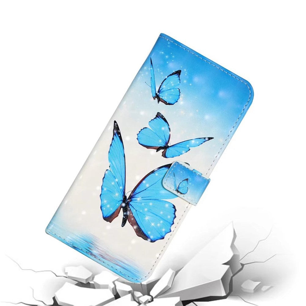 Phone Case For Xiaomi 17 Pro Max 3D Creative Pattern PU Leather Stand Cover - Three Butterflies