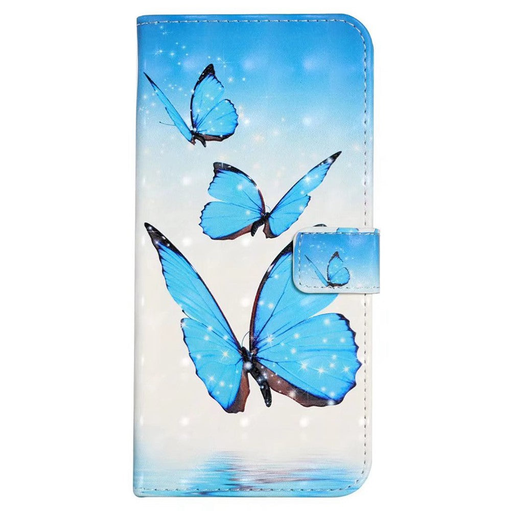 Phone Case For Xiaomi 17 Pro Max 3D Creative Pattern PU Leather Stand Cover - Three Butterflies