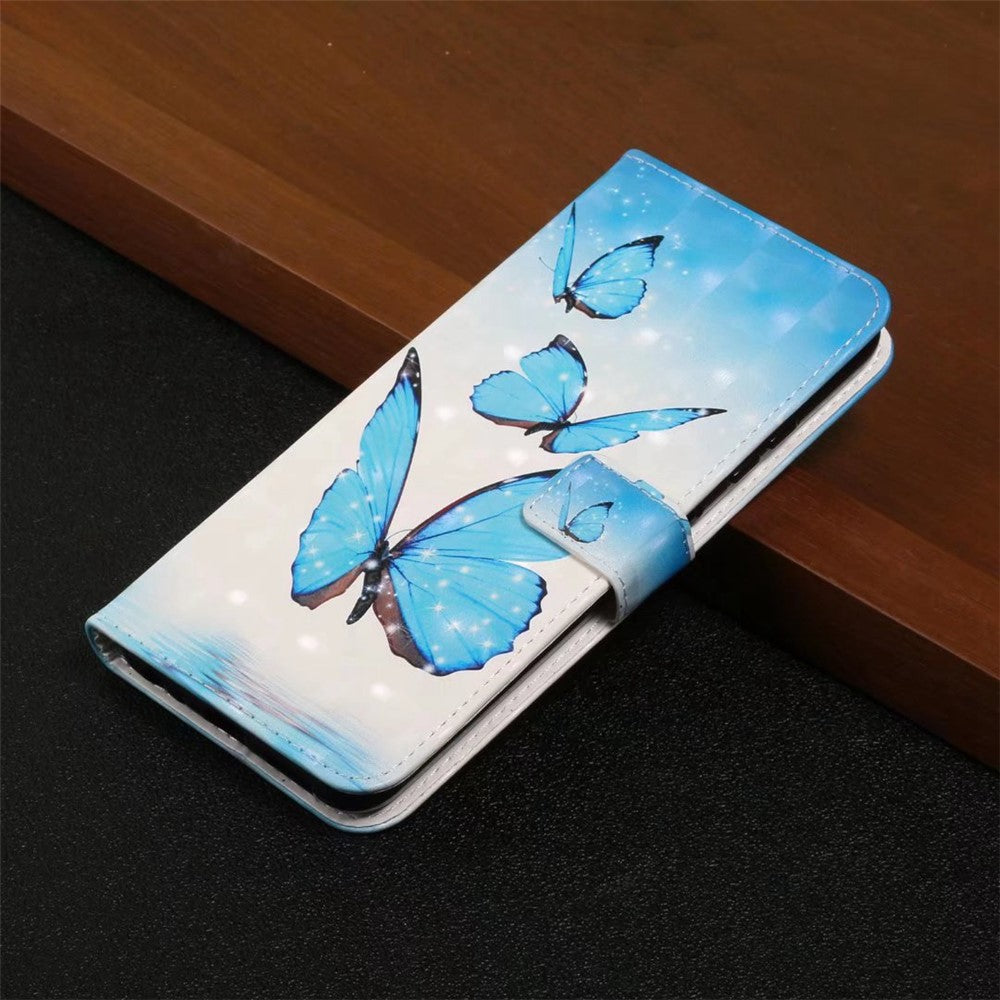 Phone Case For Xiaomi 17 Pro Max 3D Creative Pattern PU Leather Stand Cover - Three Butterflies