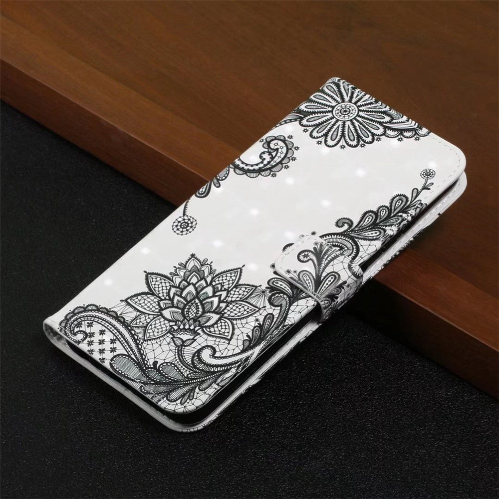 Phone Case For Xiaomi 17 Pro Max 3D Creative Pattern PU Leather Stand Cover - Lace Flower