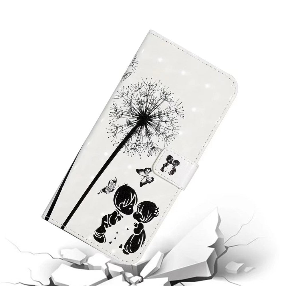 Phone Case For Xiaomi 17 Pro Max 3D Creative Pattern PU Leather Stand Cover - Kids and Dandelion