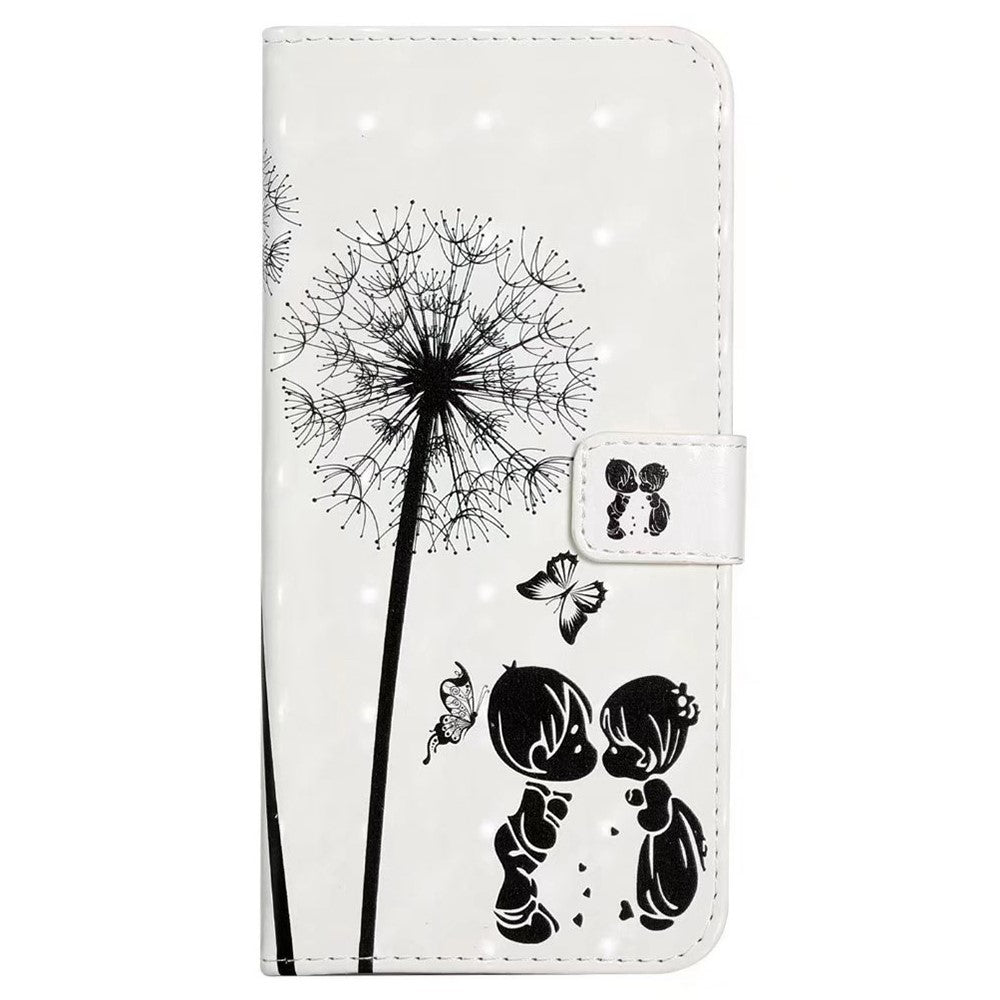 Phone Case For Xiaomi 17 Pro Max 3D Creative Pattern PU Leather Stand Cover - Kids and Dandelion