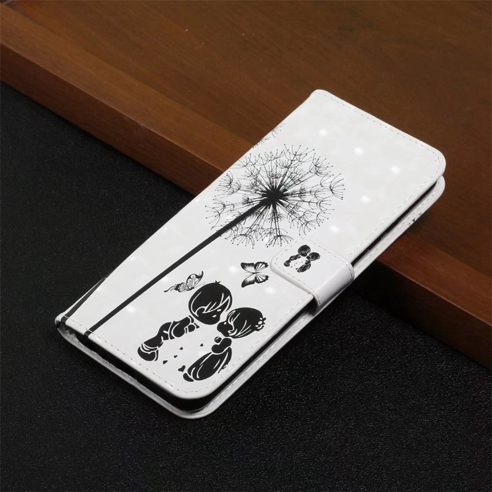 Phone Case For Xiaomi 17 Pro Max 3D Creative Pattern PU Leather Stand Cover - Kids and Dandelion