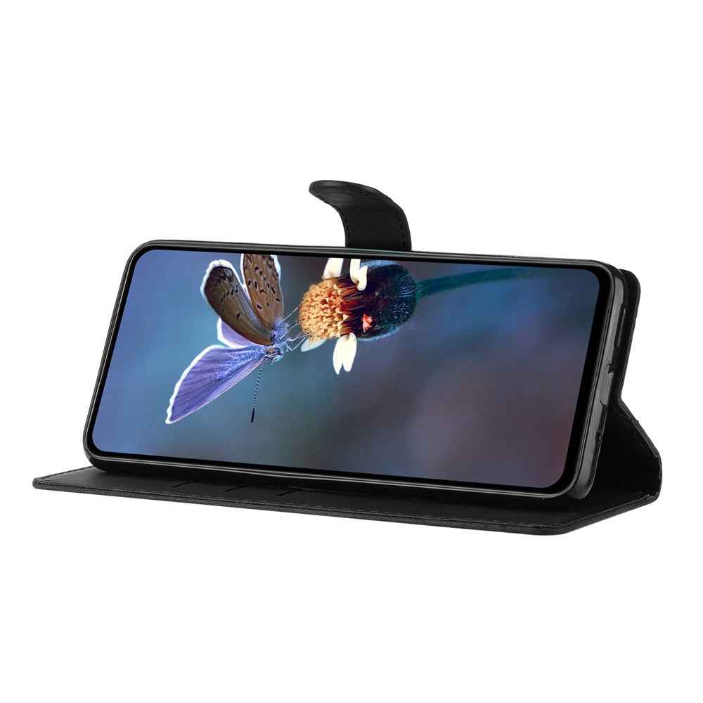 Leather Case For Xiaomi 17 Pro Imprinted Flower Phone Cover with Wrist Strap - Black