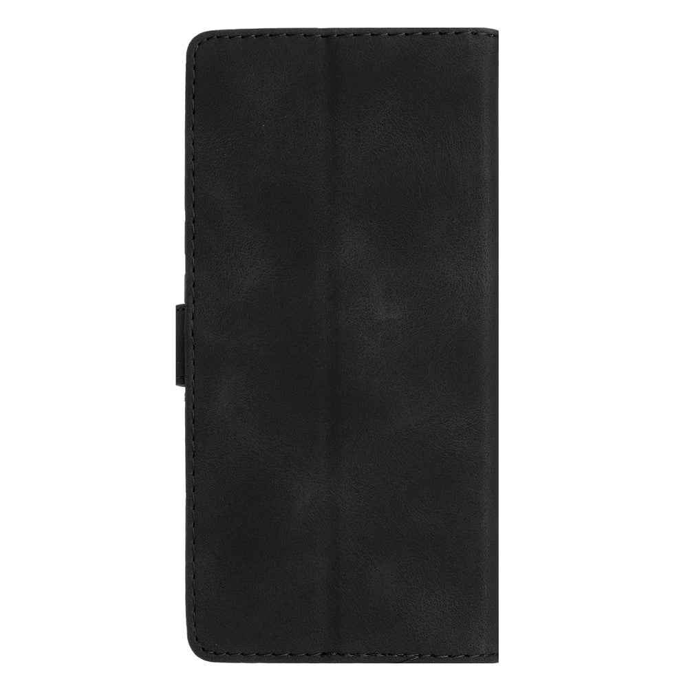 Leather Case For Xiaomi 17 Pro Imprinted Flower Phone Cover with Wrist Strap - Black