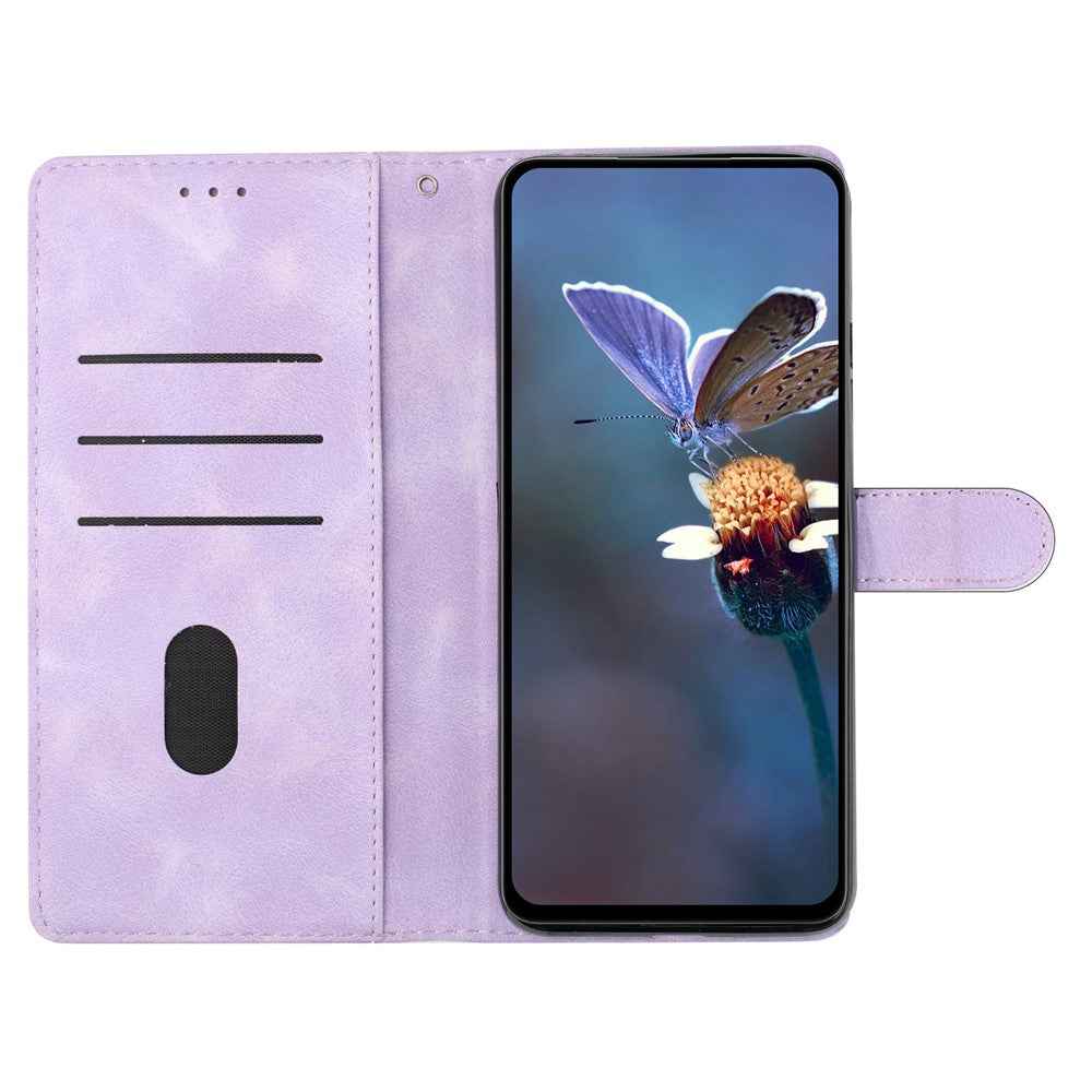 For Xiaomi 17 Pro Case Butterfly Flower Pattern Skin-Touch Leather Phone Cover - Purple