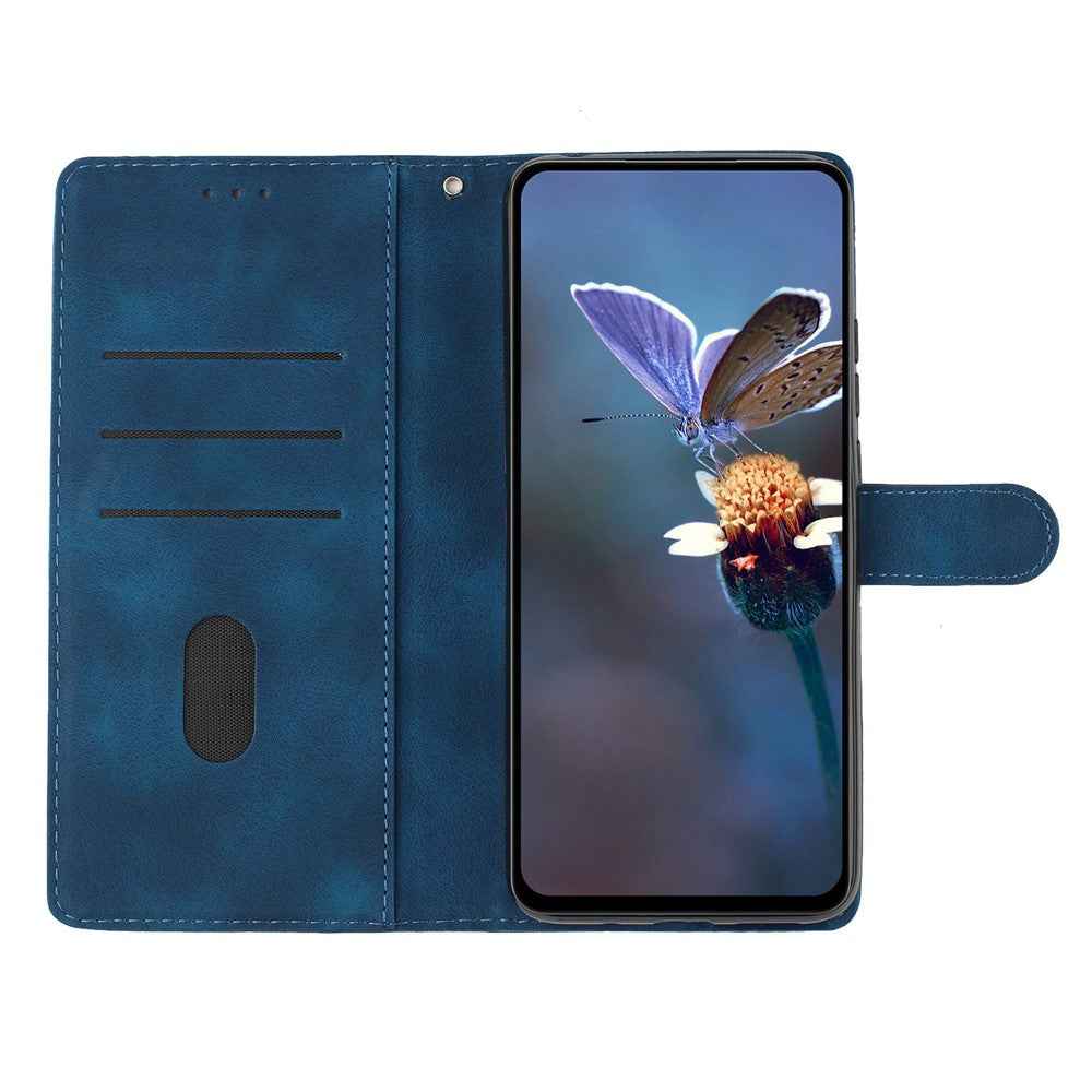 For Xiaomi 17 Pro Case Butterfly Flower Pattern Skin-Touch Leather Phone Cover - Blue