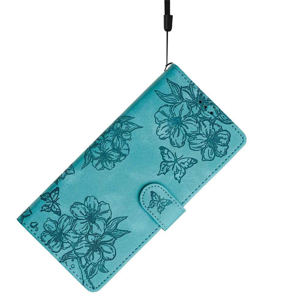 For Xiaomi 17 Pro Case Butterfly Flower Pattern Skin-Touch Leather Phone Cover - Green