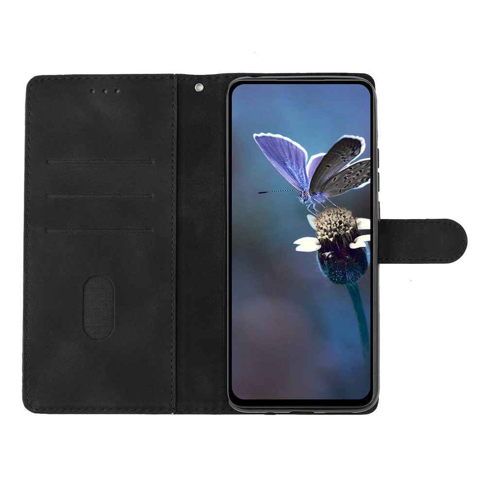 For Xiaomi 17 Pro Case Butterfly Flower Pattern Skin-Touch Leather Phone Cover - Black