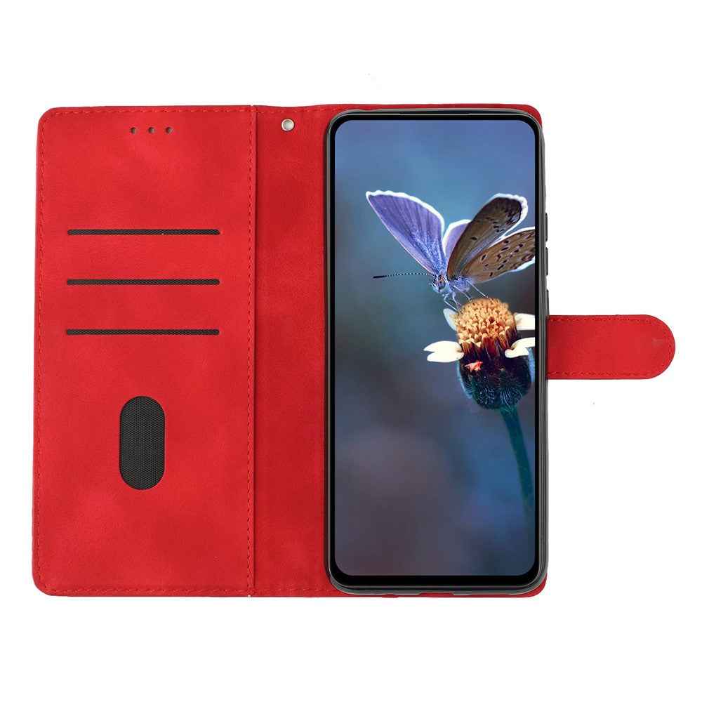 For Xiaomi 17 Pro Case Butterfly Flower Pattern Skin-Touch Leather Phone Cover - Red