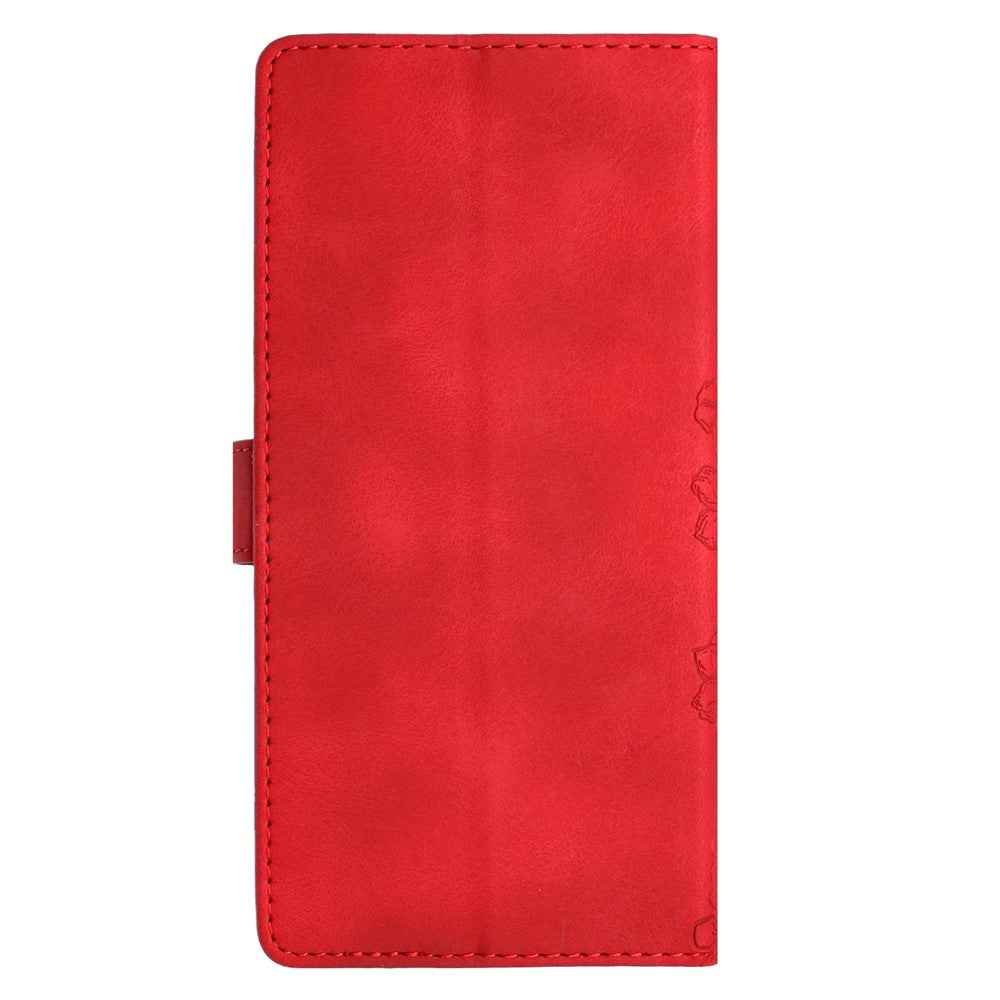 For Xiaomi 17 Pro Case Butterfly Flower Pattern Skin-Touch Leather Phone Cover - Red