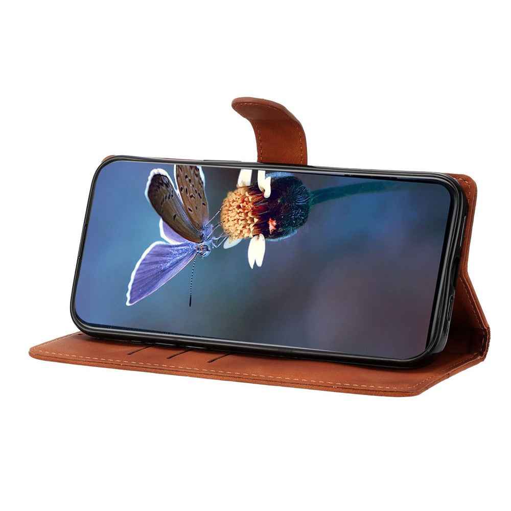 For Xiaomi 17 Pro Case Butterfly Flower Pattern Skin-Touch Leather Phone Cover - Brown