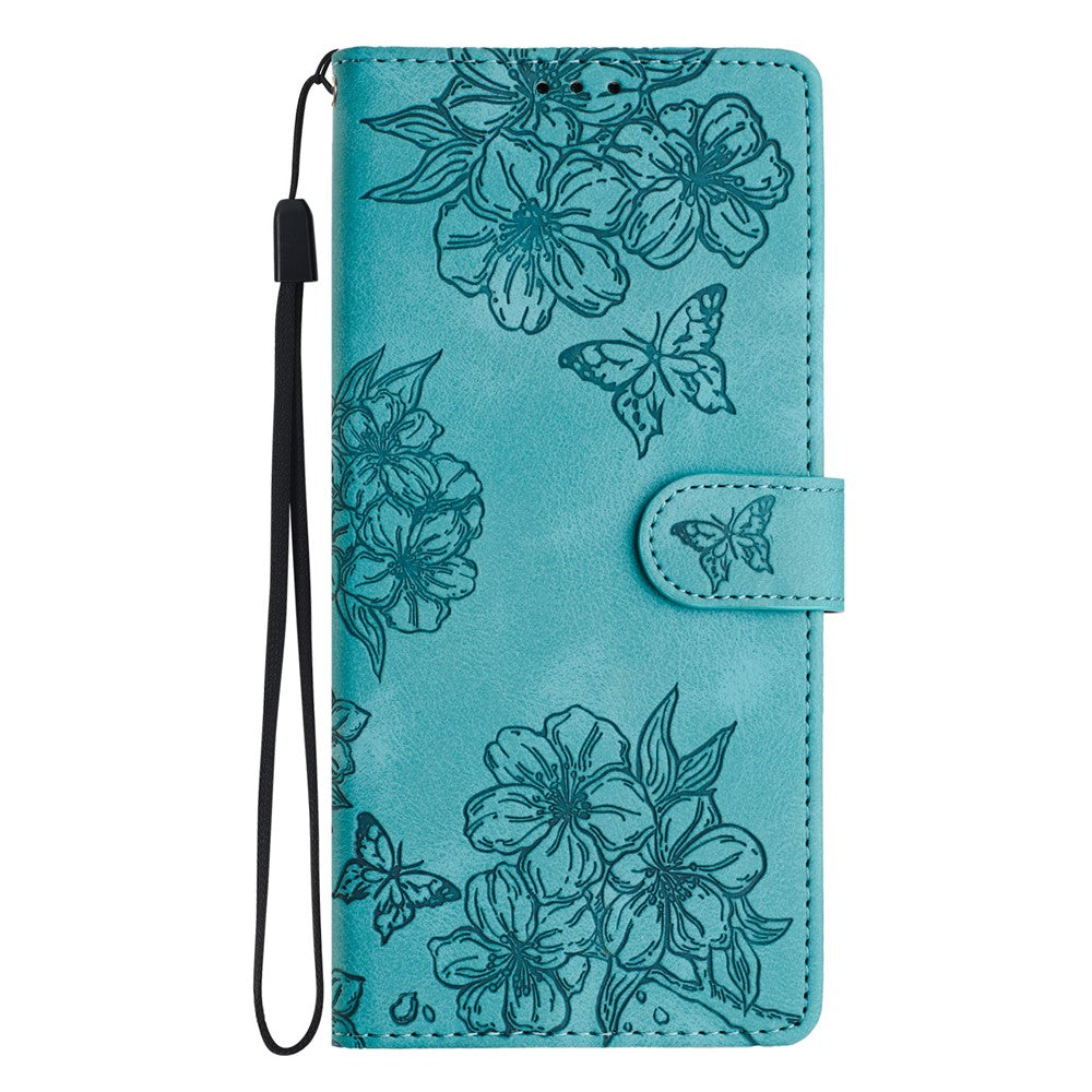 For Xiaomi 17 Pro Max Case Butterfly Flower Pattern Skin-Touch Leather Phone Cover - Green