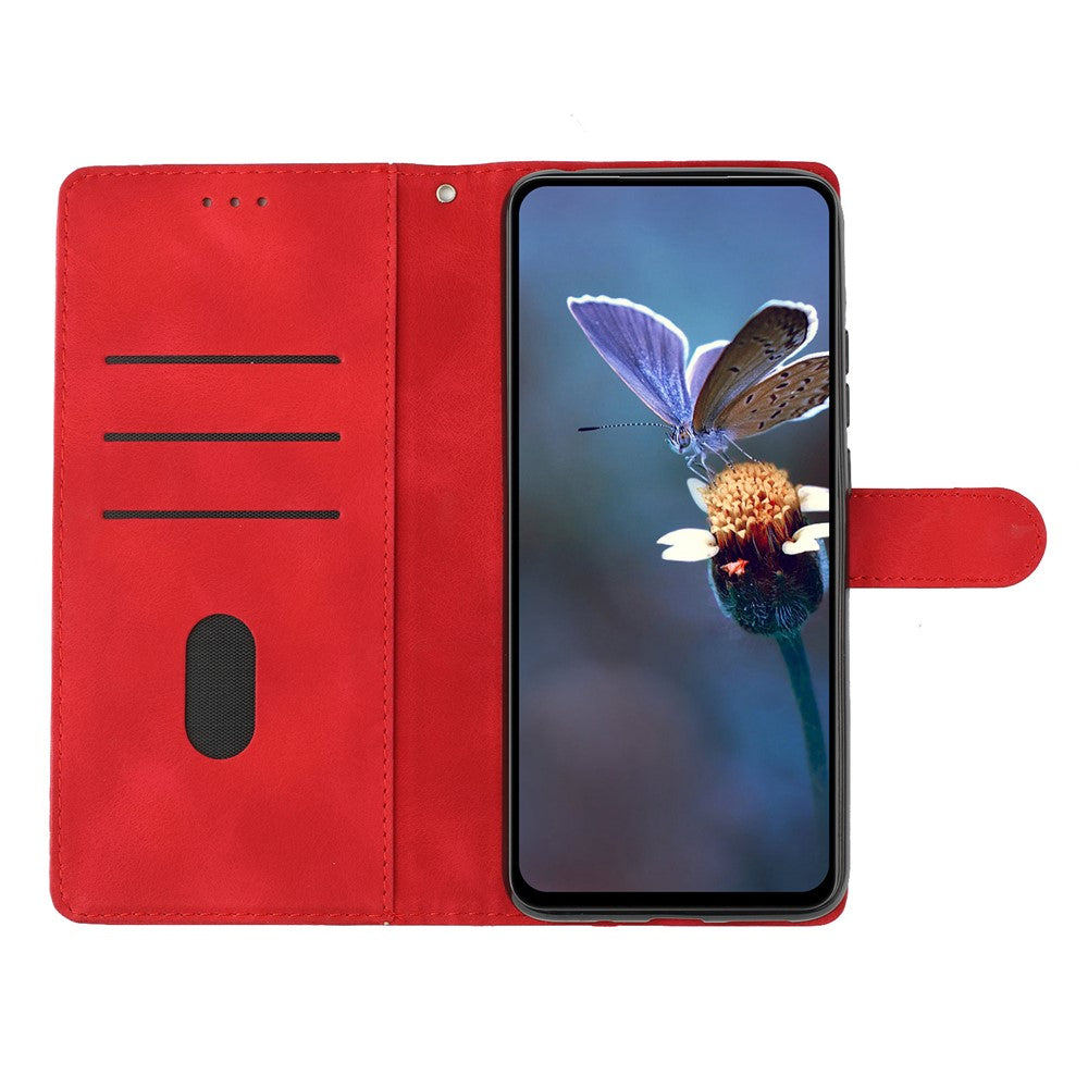 For Xiaomi 17 Pro Max Case Butterfly Flower Pattern Skin-Touch Leather Phone Cover - Red