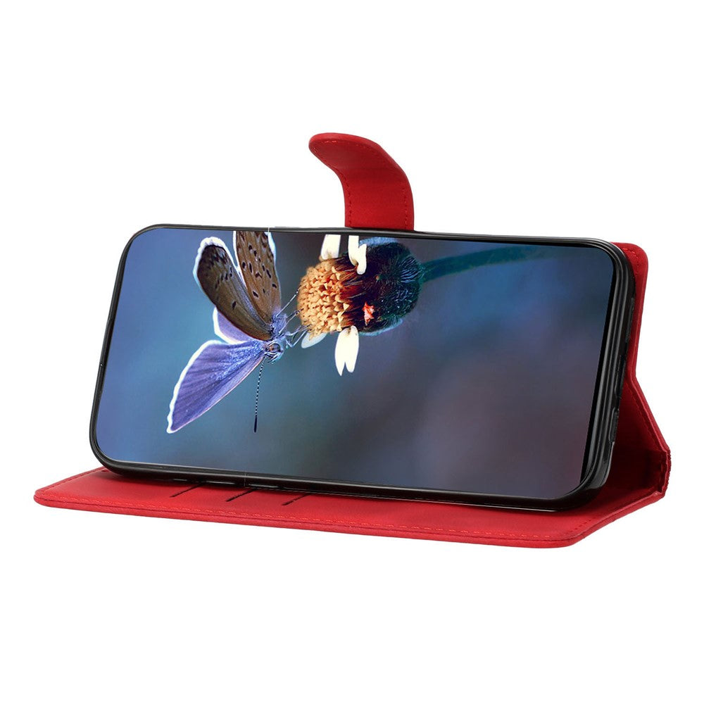 For Xiaomi 17 Pro Max Case Butterfly Flower Pattern Skin-Touch Leather Phone Cover - Red