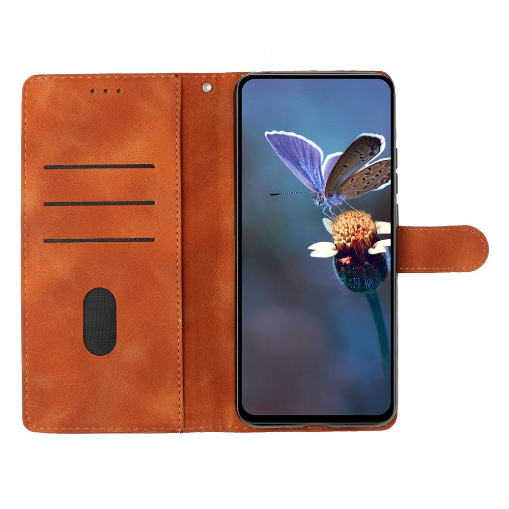 For Xiaomi 17 Pro Max Case Butterfly Flower Pattern Skin-Touch Leather Phone Cover - Brown