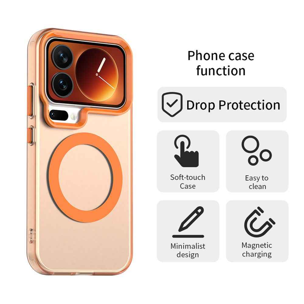 For Xiaomi 17 Pro Magnetic Case Anti Drop Hybrid Phone Back Cover - Orange