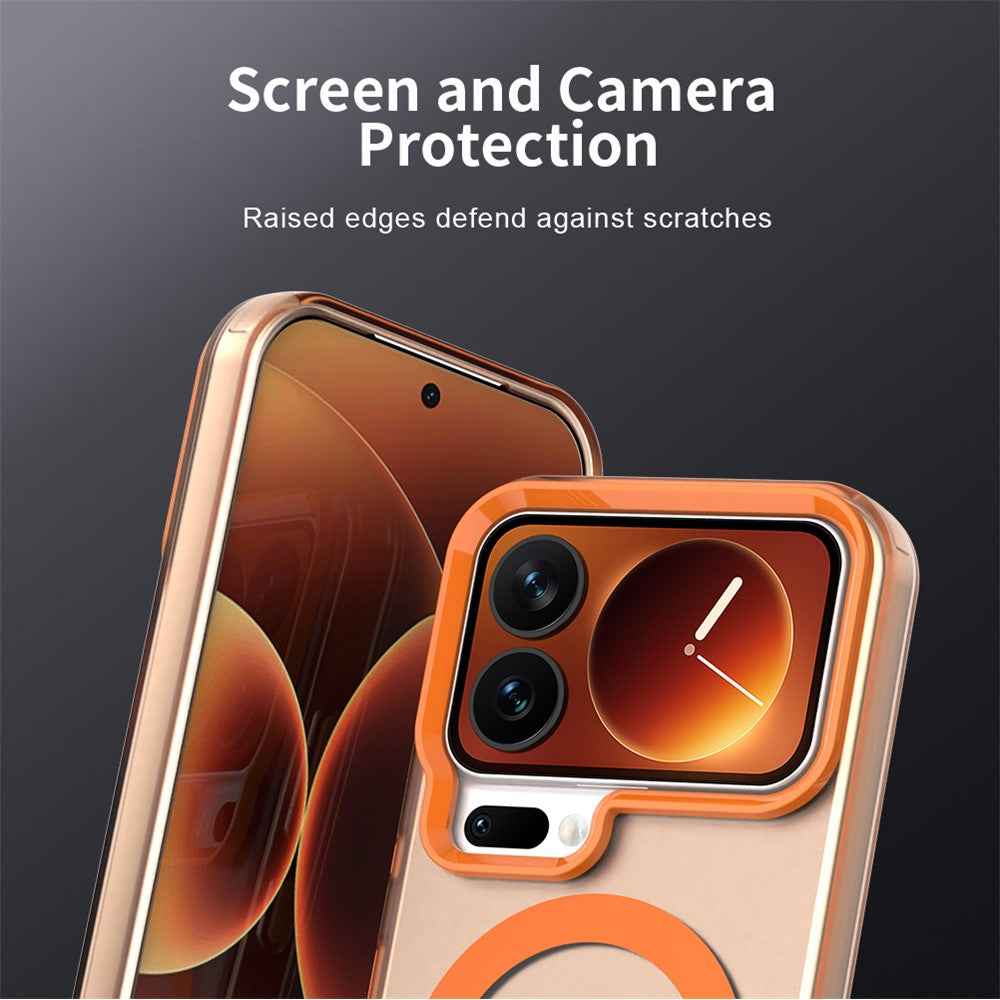 For Xiaomi 17 Pro Magnetic Case Anti Drop Hybrid Phone Back Cover - Orange