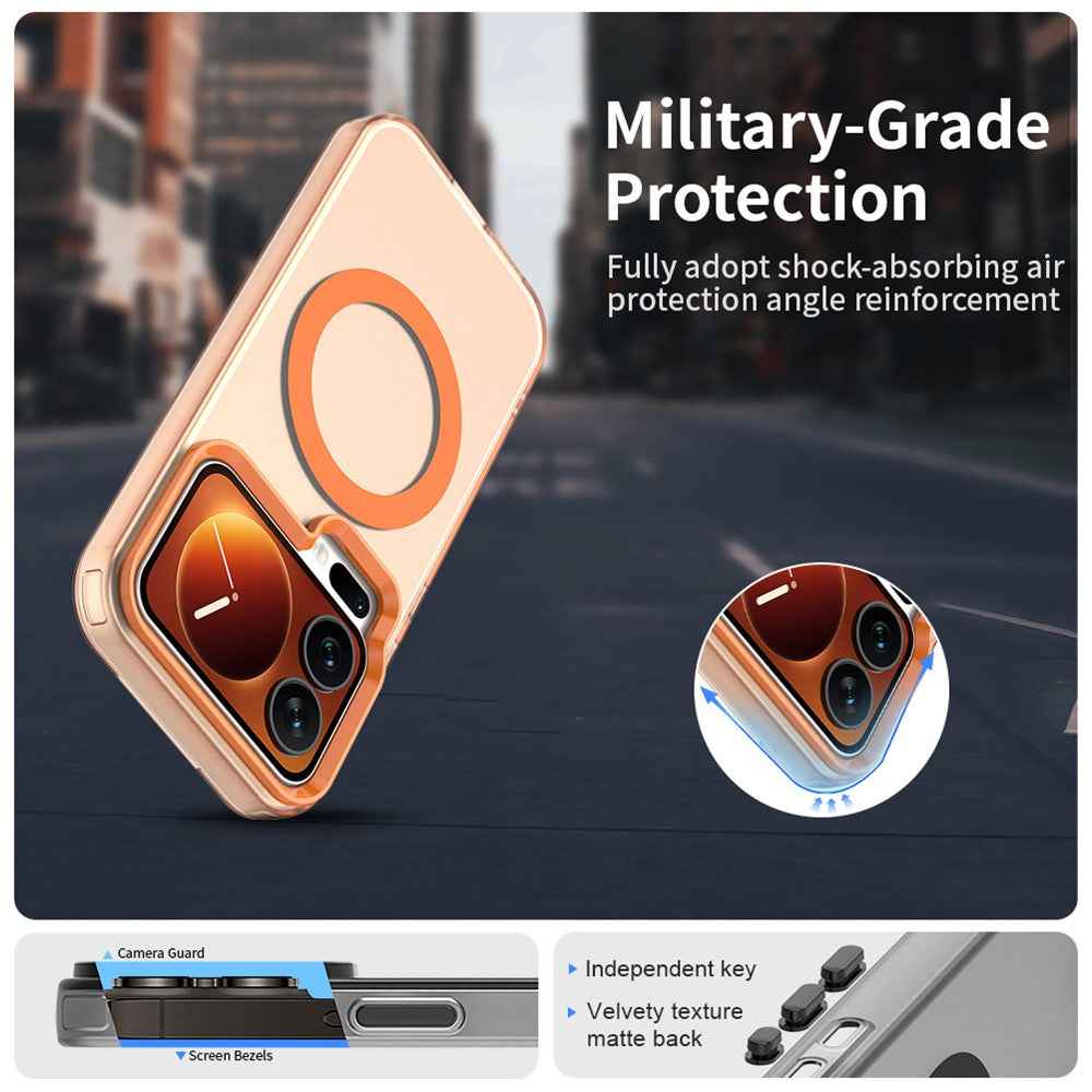 For Xiaomi 17 Pro Magnetic Case Anti Drop Hybrid Phone Back Cover - Orange