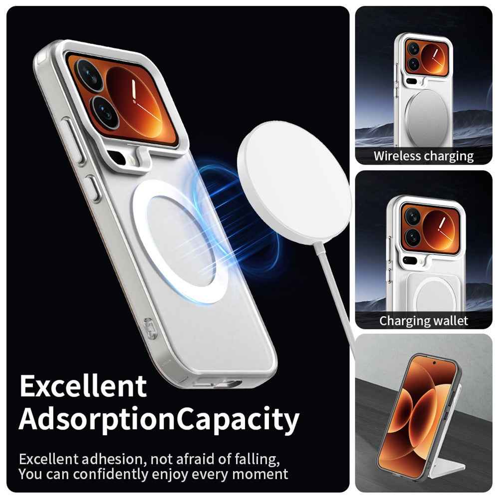 For Xiaomi 17 Pro Magnetic Case Anti Drop Hybrid Phone Back Cover - White
