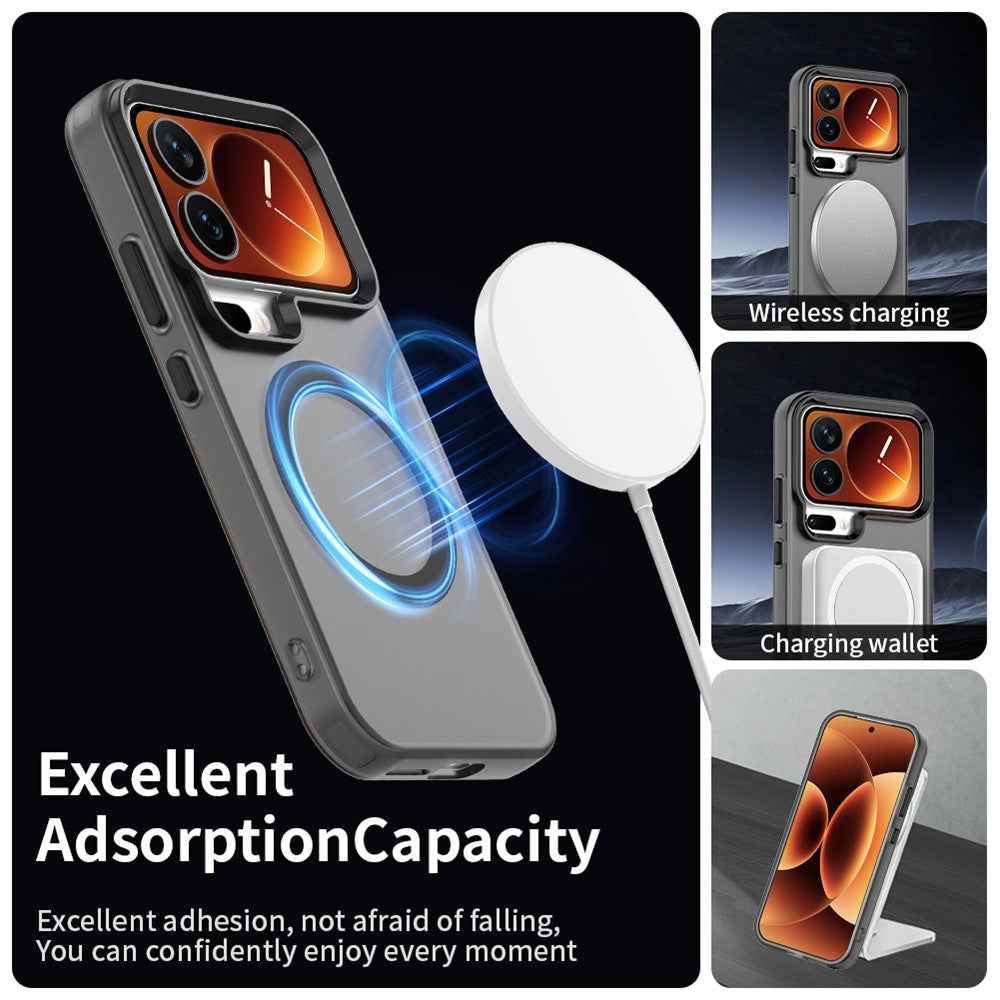 For Xiaomi 17 Pro Magnetic Case Anti Drop Hybrid Phone Back Cover - Black