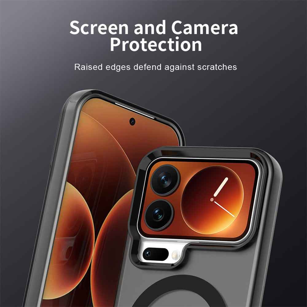 For Xiaomi 17 Pro Magnetic Case Anti Drop Hybrid Phone Back Cover - Black
