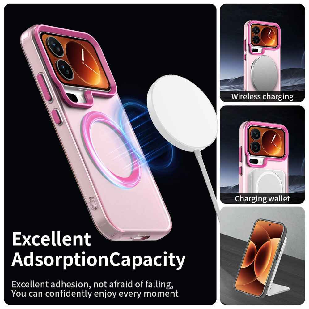 For Xiaomi 17 Pro Magnetic Case Anti Drop Hybrid Phone Back Cover - Red