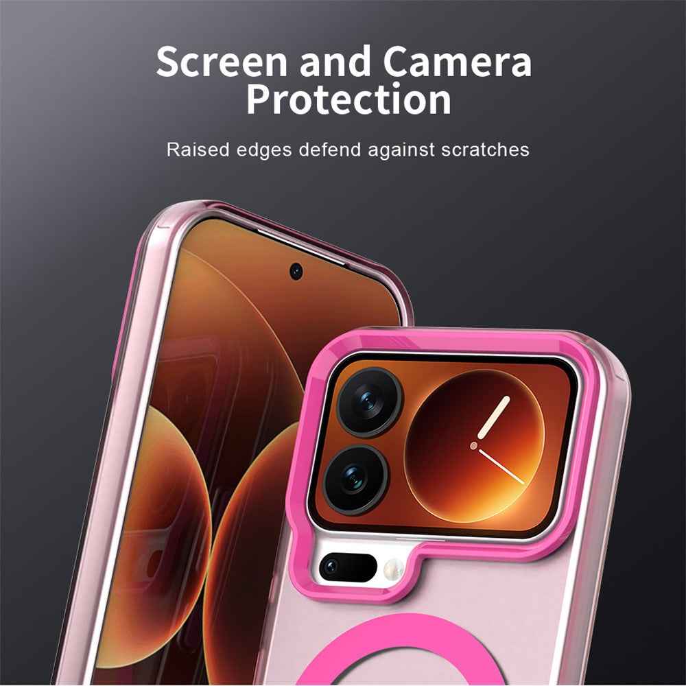 For Xiaomi 17 Pro Magnetic Case Anti Drop Hybrid Phone Back Cover - Red
