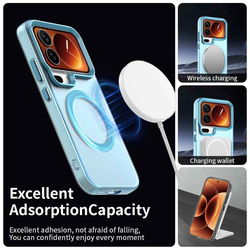 For Xiaomi 17 Pro Magnetic Case Anti Drop Hybrid Phone Back Cover - Blue