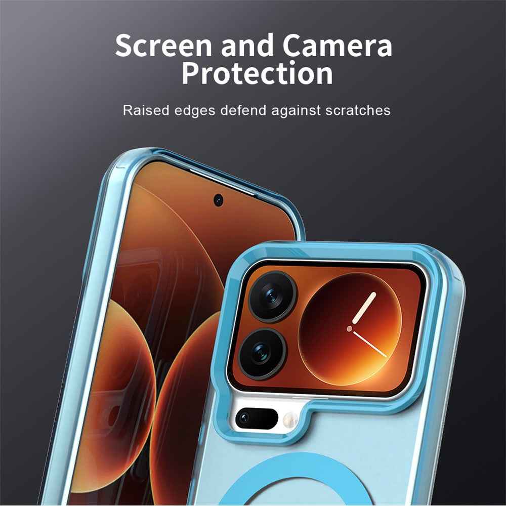 For Xiaomi 17 Pro Magnetic Case Anti Drop Hybrid Phone Back Cover - Blue