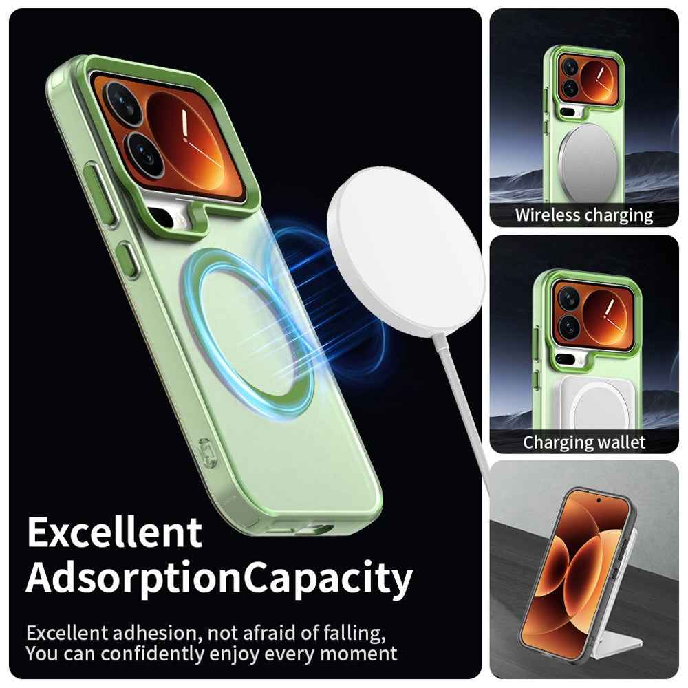 For Xiaomi 17 Pro Magnetic Case Anti Drop Hybrid Phone Back Cover - Green