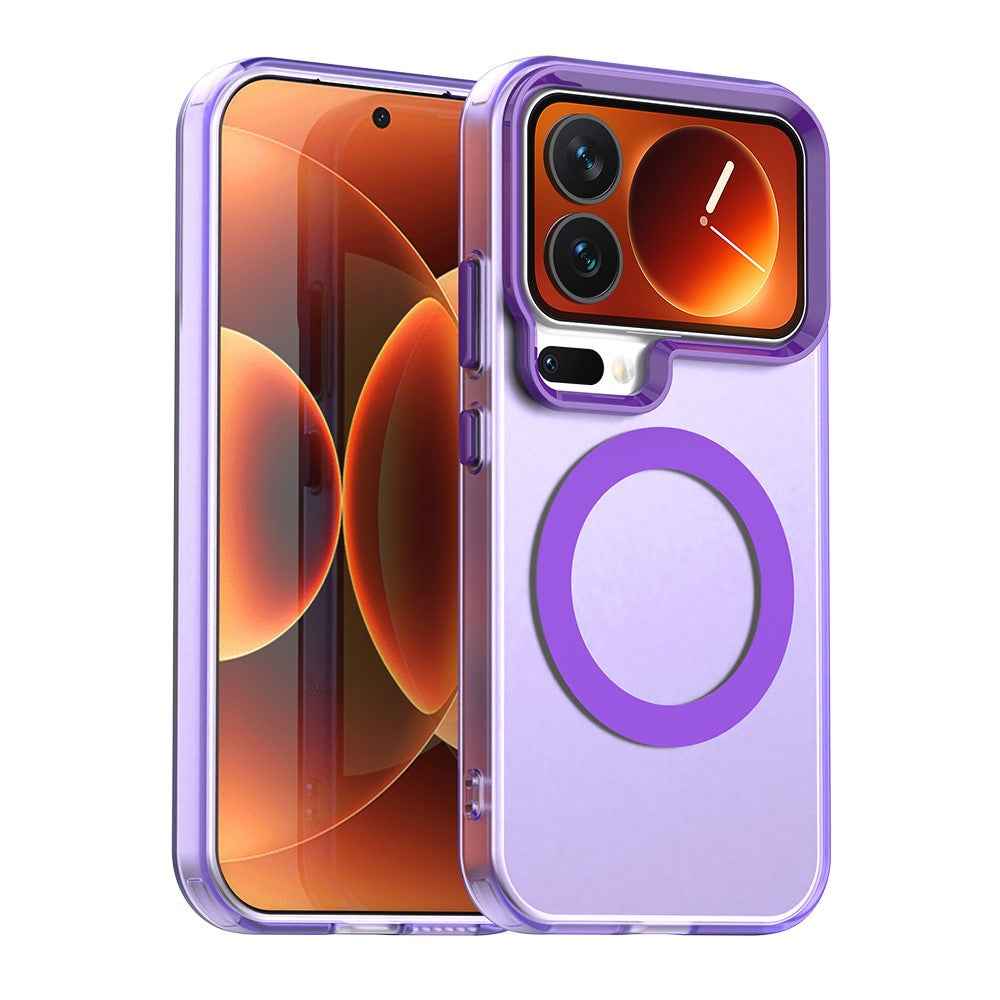 For Xiaomi 17 Pro Magnetic Case Anti Drop Hybrid Phone Back Cover - Purple