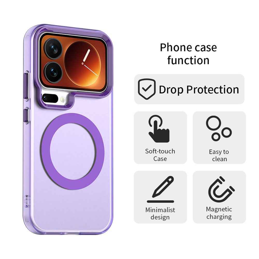 For Xiaomi 17 Pro Magnetic Case Anti Drop Hybrid Phone Back Cover - Purple