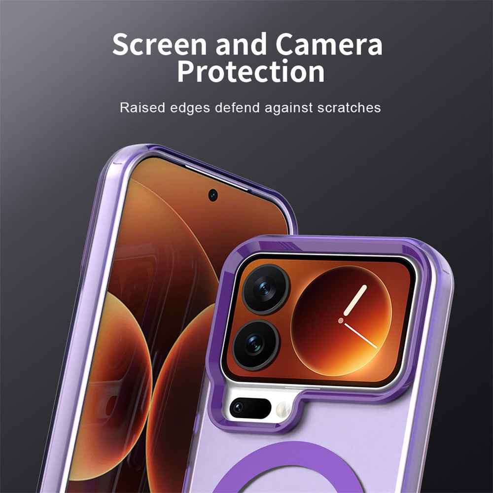 For Xiaomi 17 Pro Magnetic Case Anti Drop Hybrid Phone Back Cover - Purple